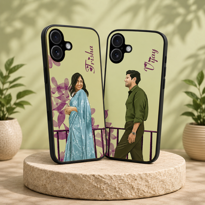 Personalized Couple Mobile Cover with Custom Names – Available for All Models! 10