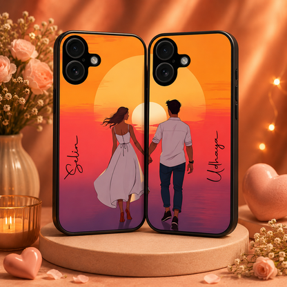 Personalized Couple Mobile Cover with Custom Names – Available for All Models! 100