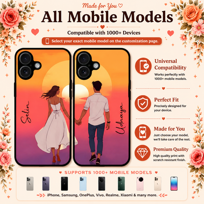 Personalized Couple Mobile Cover with Custom Names – Available for All Models! 100