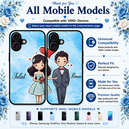 Personalized Couple Mobile Cover with Custom Names – Available for All Models! 101