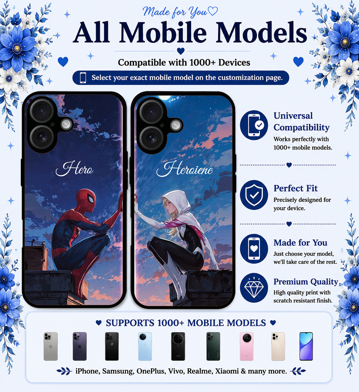 Personalized Couple Mobile Cover with Custom Names – Available for All Models! 102