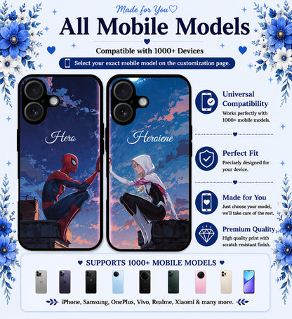 Personalized Couple Mobile Cover with Custom Names – Available for All Models! 102