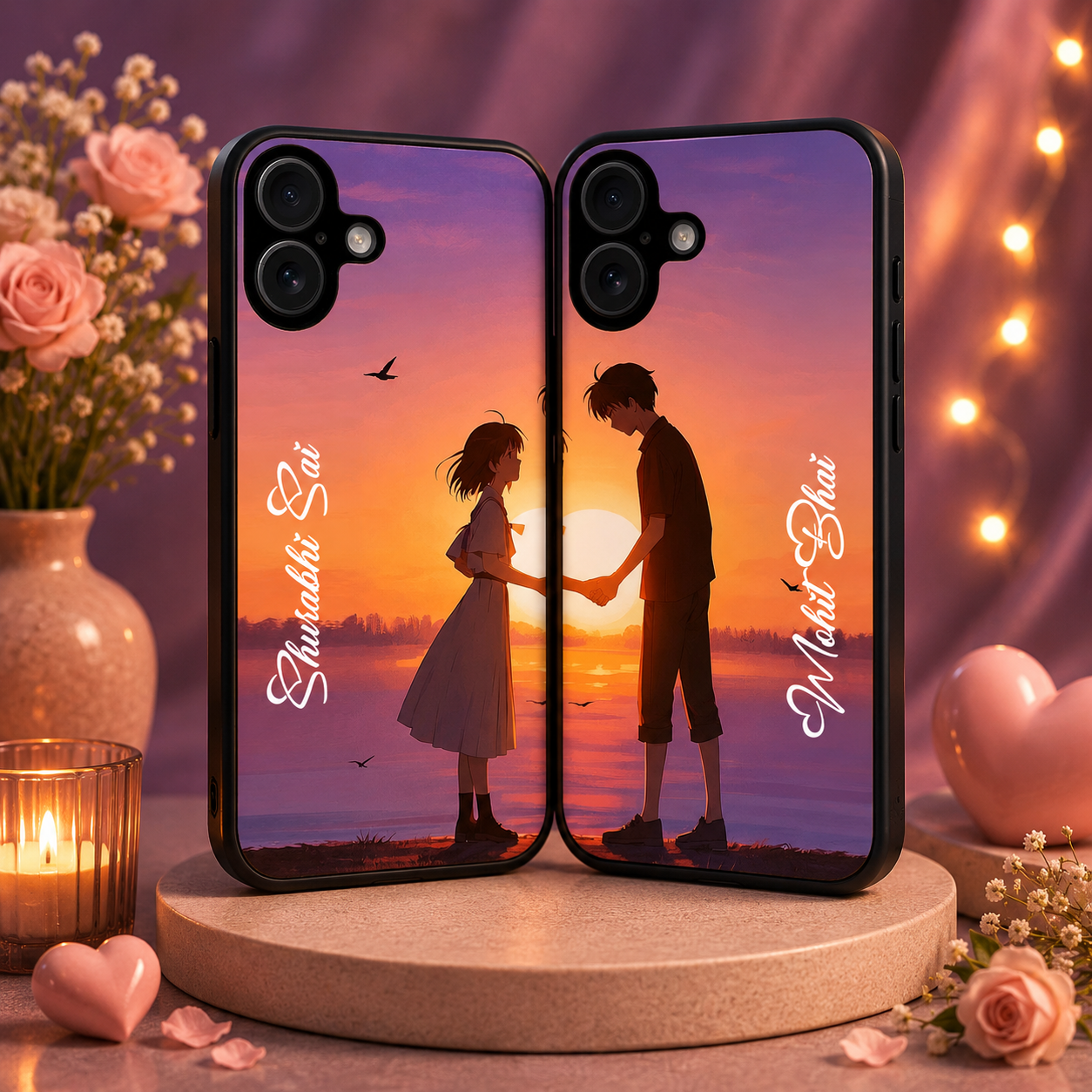 Personalized Couple Mobile Cover with Custom Names – Available for All Models! 103
