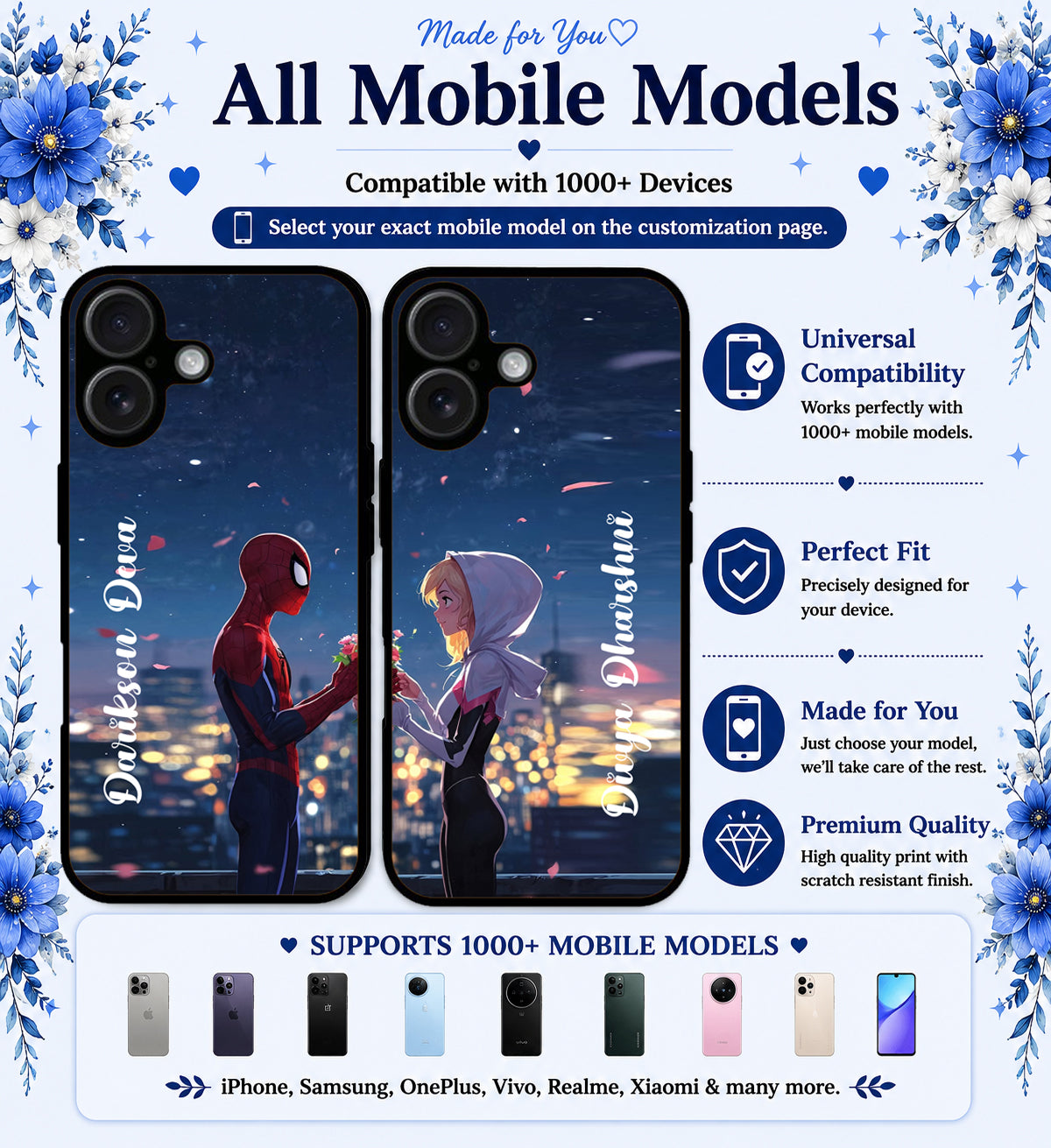 Personalized Couple Mobile Cover with Custom Names – Available for All Models! 104