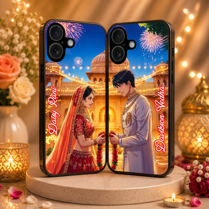Personalized Couple Mobile Cover with Custom Names – Available for All Models! 105