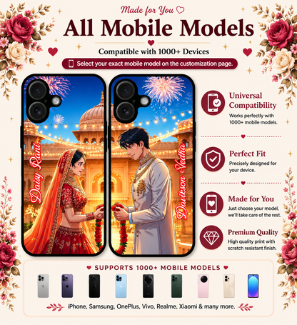 Personalized Couple Mobile Cover with Custom Names – Available for All Models! 105