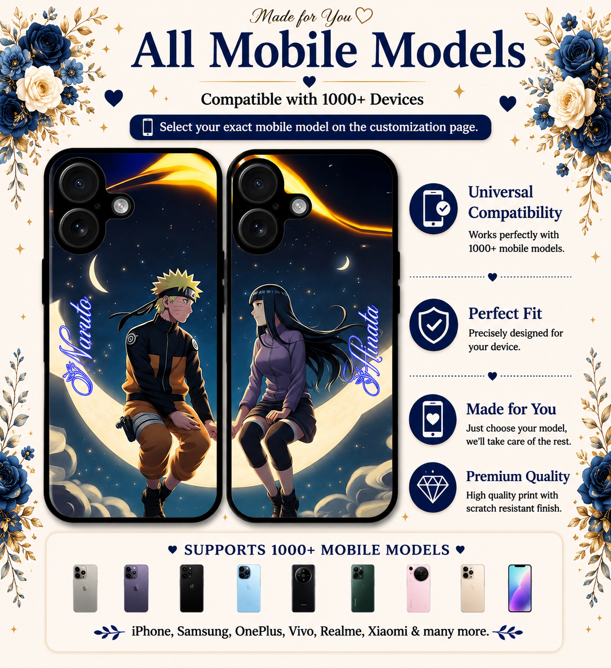 Personalized Couple Mobile Cover with Custom Names – Available for All Models! 106