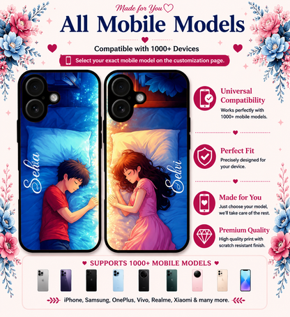Personalized Couple Mobile Cover with Custom Names – Available for All Models! 107