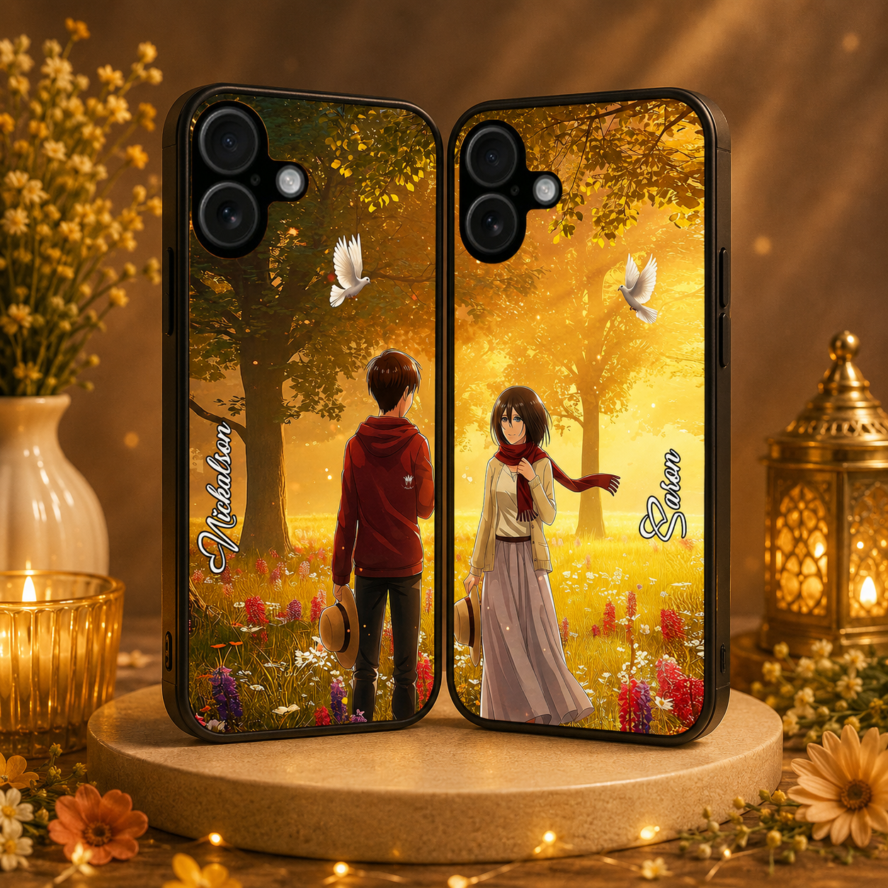 Personalized Couple Mobile Cover with Custom Names – Available for All Models! 110
