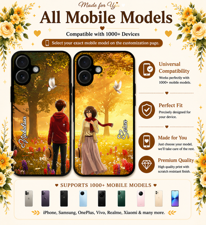 Personalized Couple Mobile Cover with Custom Names – Available for All Models! 110