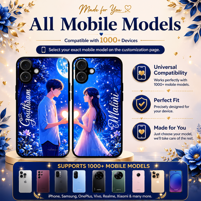 Personalized Couple Mobile Cover with Custom Names – Available for All Models! 13