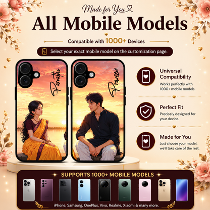 Personalized Couple Mobile Cover with Custom Names – Available for All Models! 16