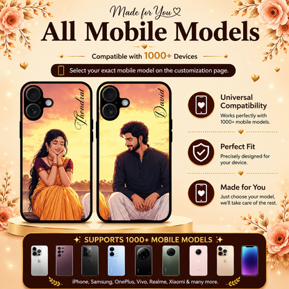 Personalized Couple Mobile Cover with Custom Names – Available for All Models! 17