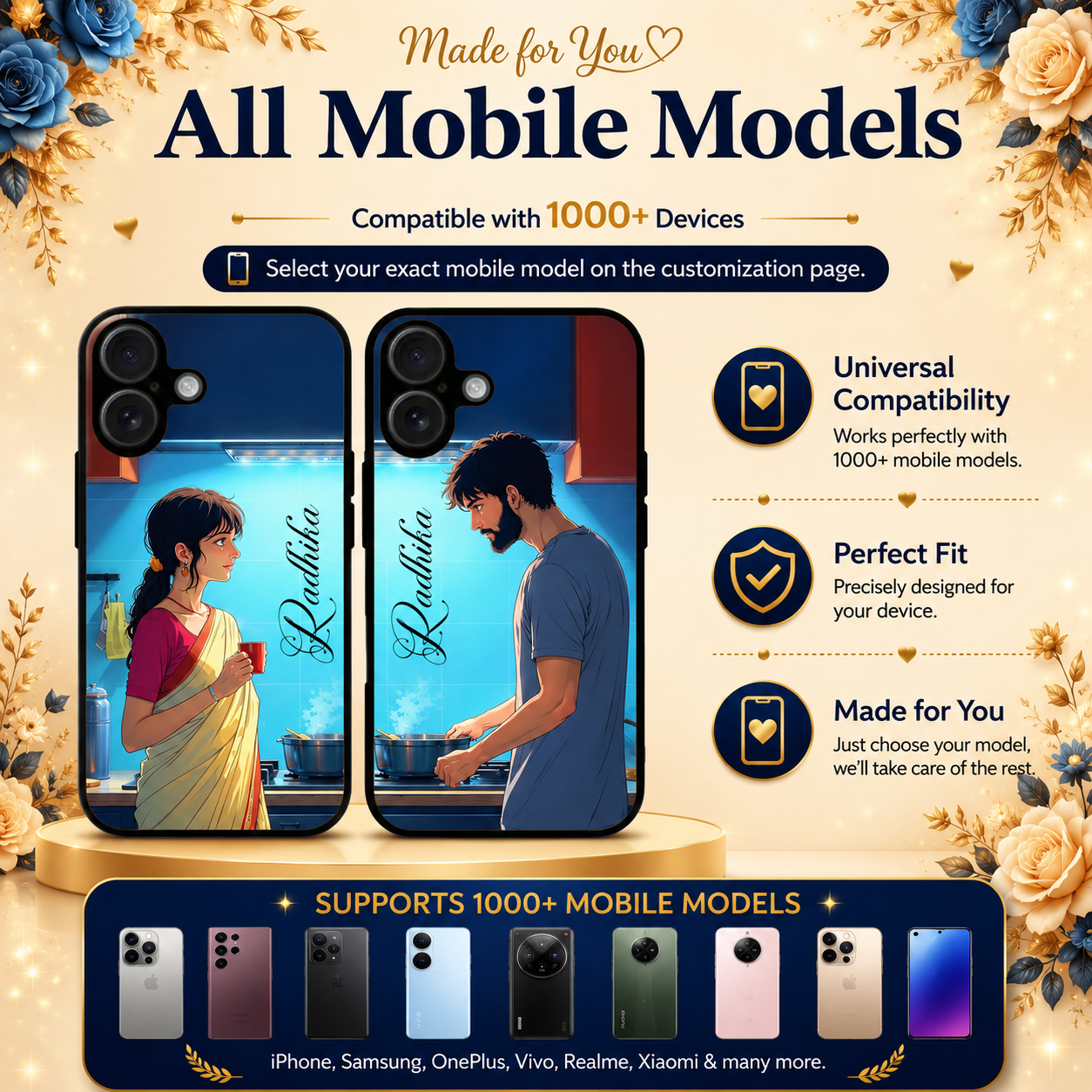 Personalized Couple Mobile Cover with Custom Names – Available for All Models! 18