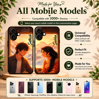 Personalized Couple Mobile Cover with Custom Names – Available for All Models! 20