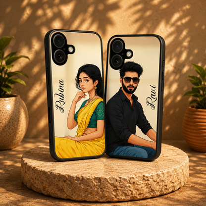 Personalized Couple Mobile Cover with Custom Names – Available for All Models! 21