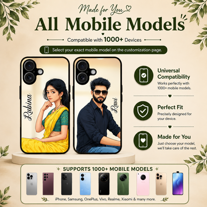 Personalized Couple Mobile Cover with Custom Names – Available for All Models! 21