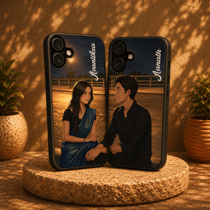 Personalized Couple Mobile Cover with Custom Names – Available for All Models! 23