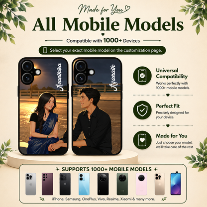 Personalized Couple Mobile Cover with Custom Names – Available for All Models! 23