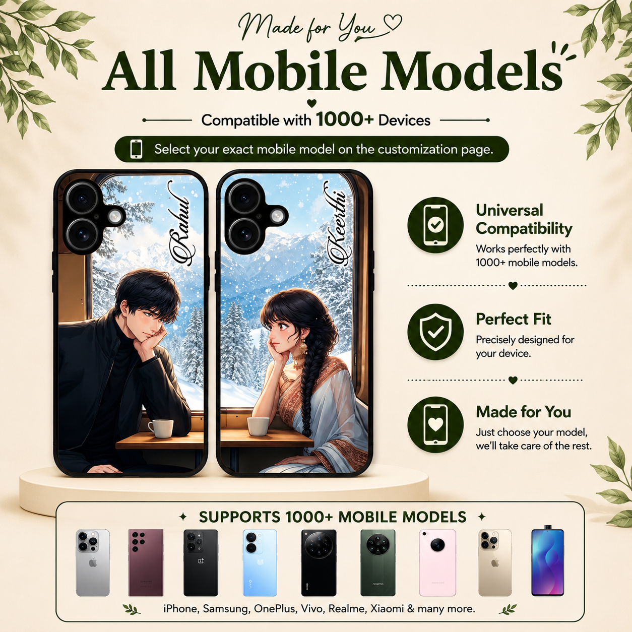 Personalized Couple Mobile Cover with Custom Names – Available for All Models! 24