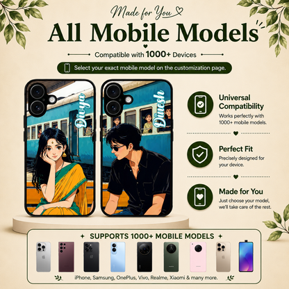 Personalized Couple Mobile Cover with Custom Names – Available for All Models! 26