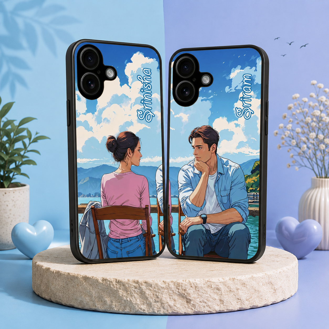 Personalized Couple Mobile Cover with Custom Names – Available for All Models! 29