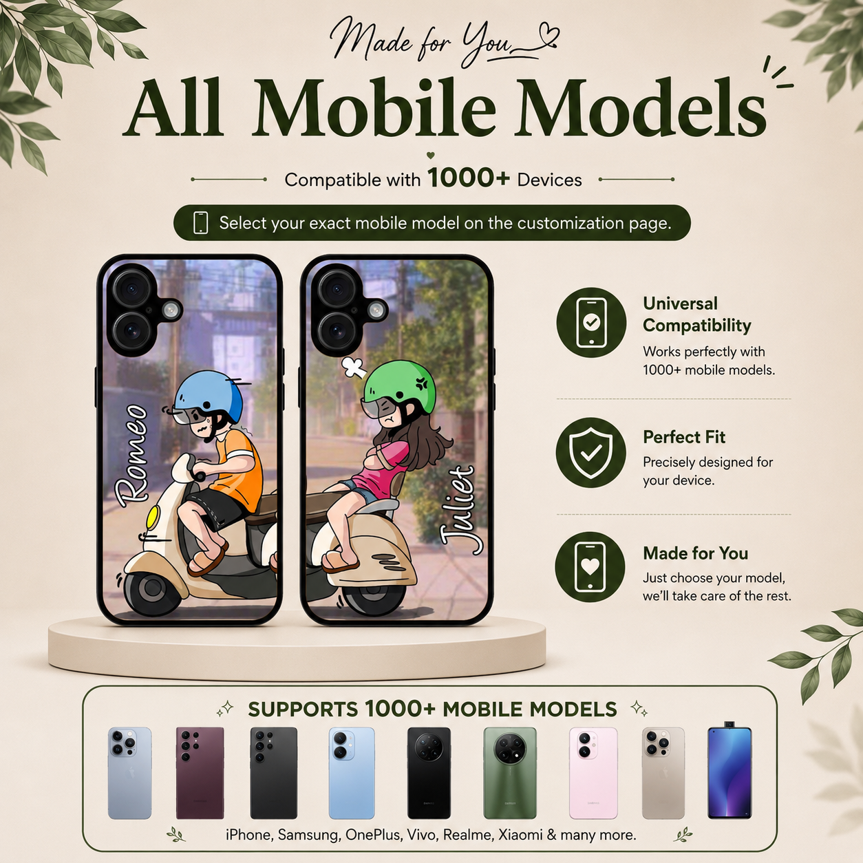 Personalized Couple Mobile Cover with Custom Names – Available for All Models! 02