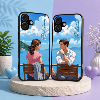 Personalized Couple Mobile Cover with Custom Names – Available for All Models! 30