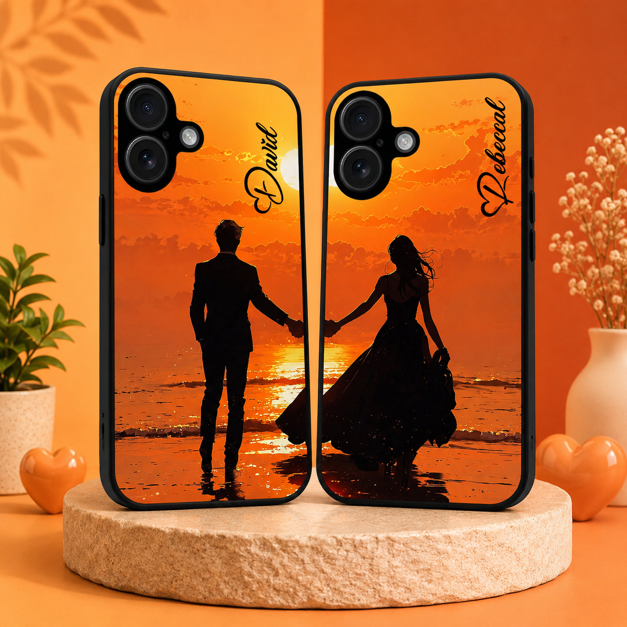 Personalized Couple Mobile Cover with Custom Names – Available for All Models! 31