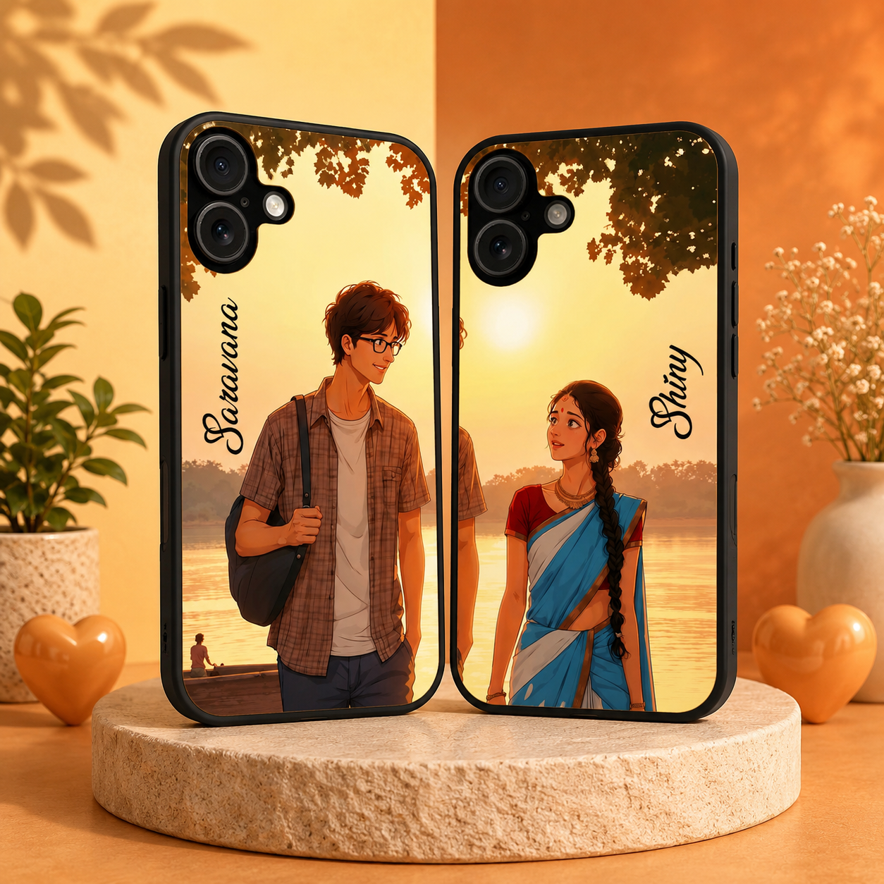 Personalized Couple Mobile Cover with Custom Names – Available for All Models! 33