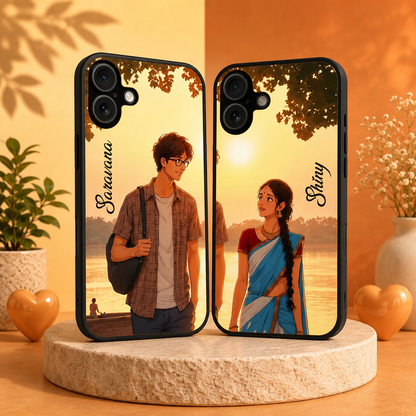 Personalized Couple Mobile Cover with Custom Names – Available for All Models! 33