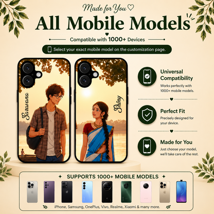 Personalized Couple Mobile Cover with Custom Names – Available for All Models! 33