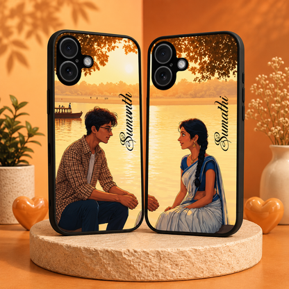 Personalized Couple Mobile Cover with Custom Names – Available for All Models! 34