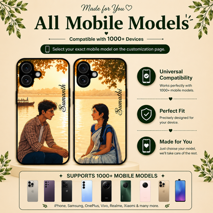 Personalized Couple Mobile Cover with Custom Names – Available for All Models! 34