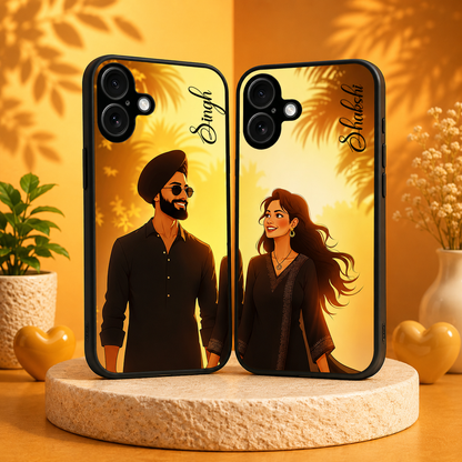 Personalized Couple Mobile Cover with Custom Names – Available for All Models! 35