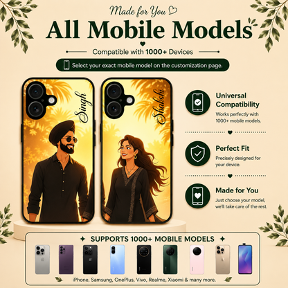 Personalized Couple Mobile Cover with Custom Names – Available for All Models! 35