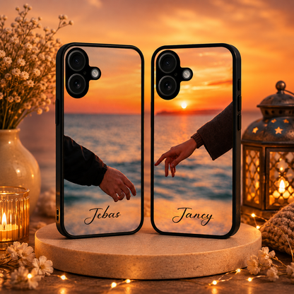 Personalized Couple Mobile Cover with Custom Names – Available for All Models! 36