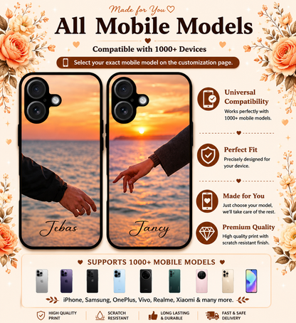 Personalized Couple Mobile Cover with Custom Names – Available for All Models! 36