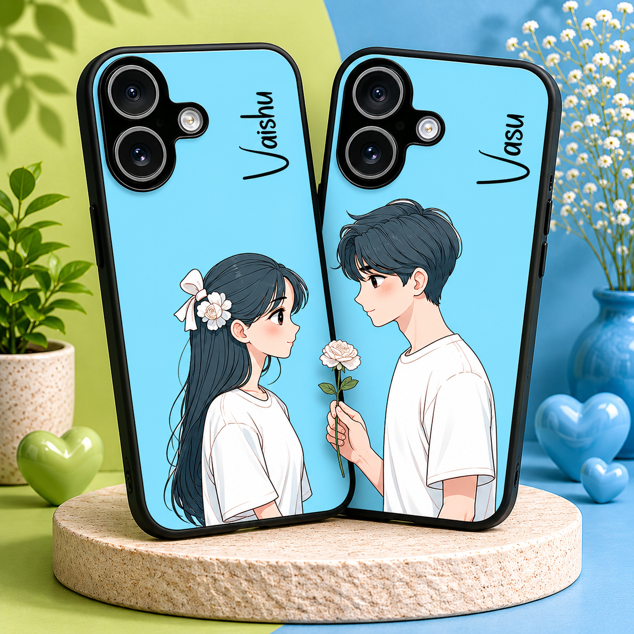 Personalized Couple Mobile Cover with Custom Names – Available for All Models! 37