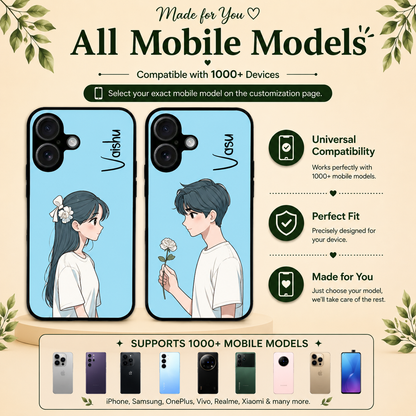 Personalized Couple Mobile Cover with Custom Names – Available for All Models! 37