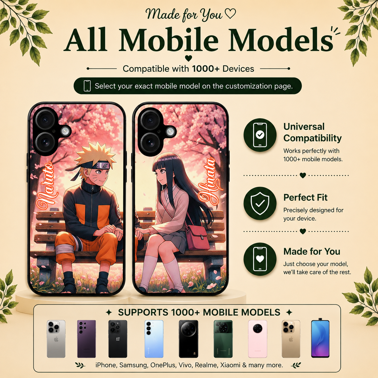 Personalized Couple Mobile Cover with Custom Names – Available for All Models! 38