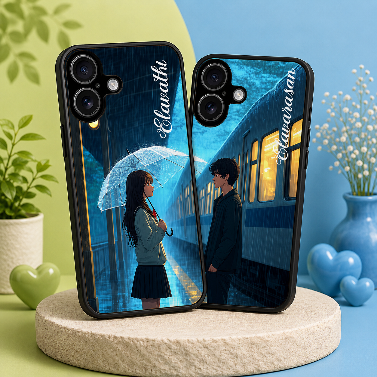Personalized Couple Mobile Cover with Custom Names – Available for All Models! 39
