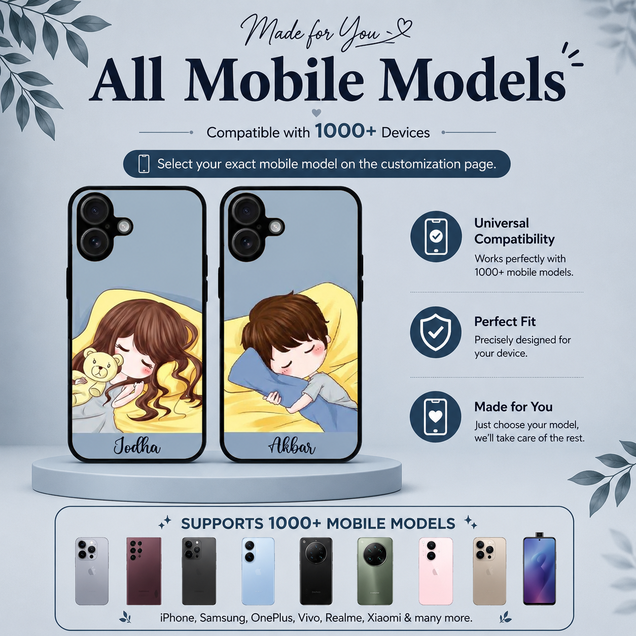 Personalized Couple Mobile Cover with Custom Names – Available for All Models! 03