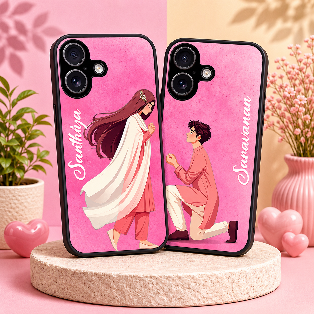 Personalized Couple Mobile Cover with Custom Names – Available for All Models! 40