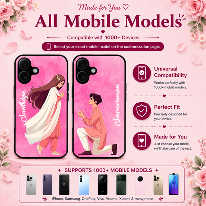 Personalized Couple Mobile Cover with Custom Names – Available for All Models! 40