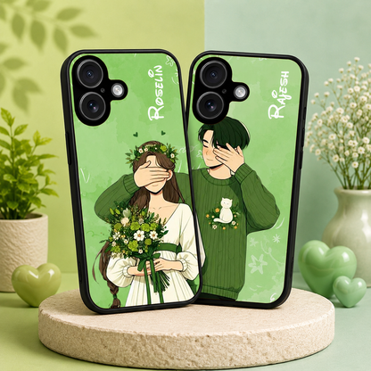 Personalized Couple Mobile Cover with Custom Names – Available for All Models! 41