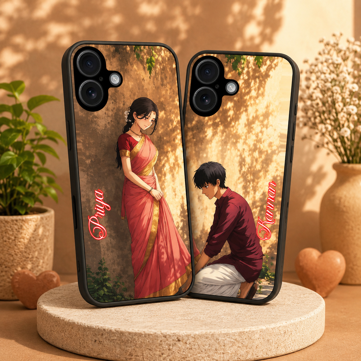 Personalized Couple Mobile Cover with Custom Names – Available for All Models! 47