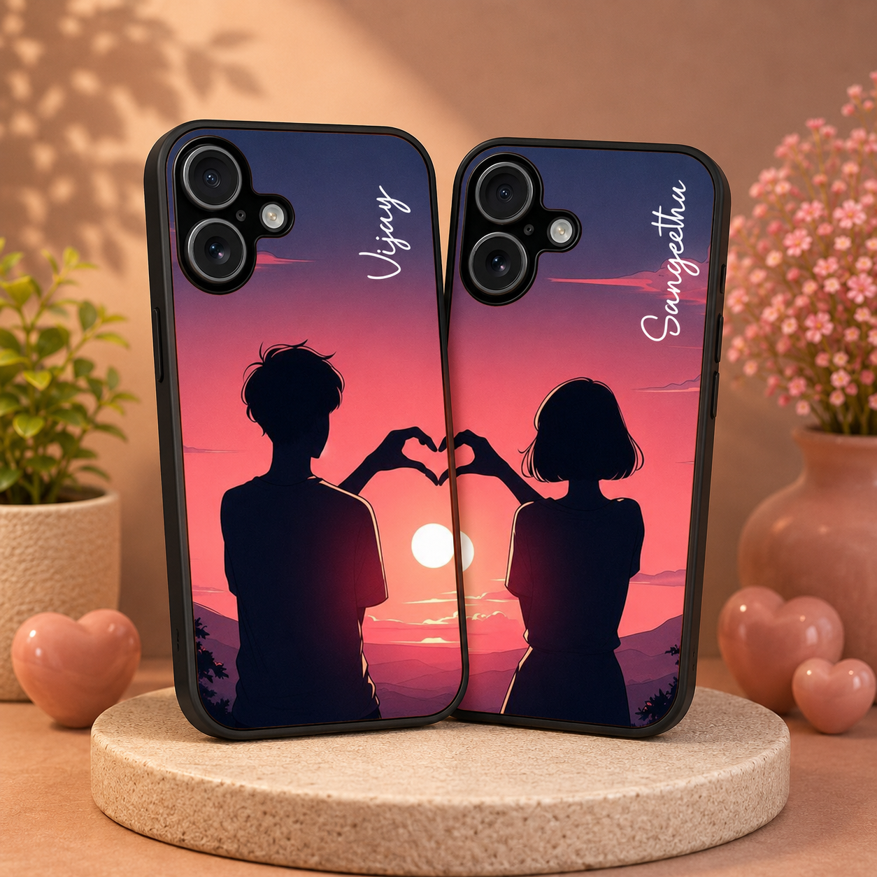 Personalized Couple Mobile Cover with Custom Names – Available for All Models! 48