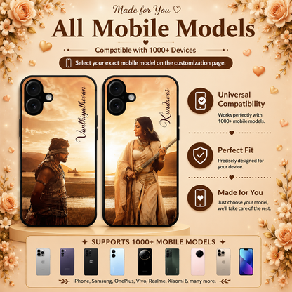 Personalized Couple Mobile Cover with Custom Names – Available for All Models! 49