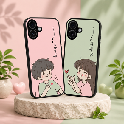Personalized Couple Mobile Cover with Custom Names – Available for All Models! 04